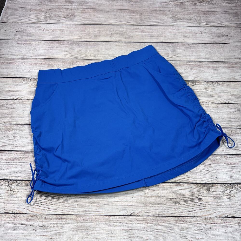 Columbia Skort Blue Women’s XL Activewear Built-in Shorts Drawstring Ruched